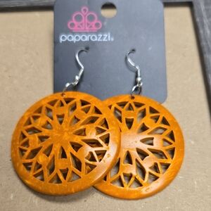Paparazzi Bold Orange Filigree Earrings